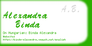 alexandra binda business card